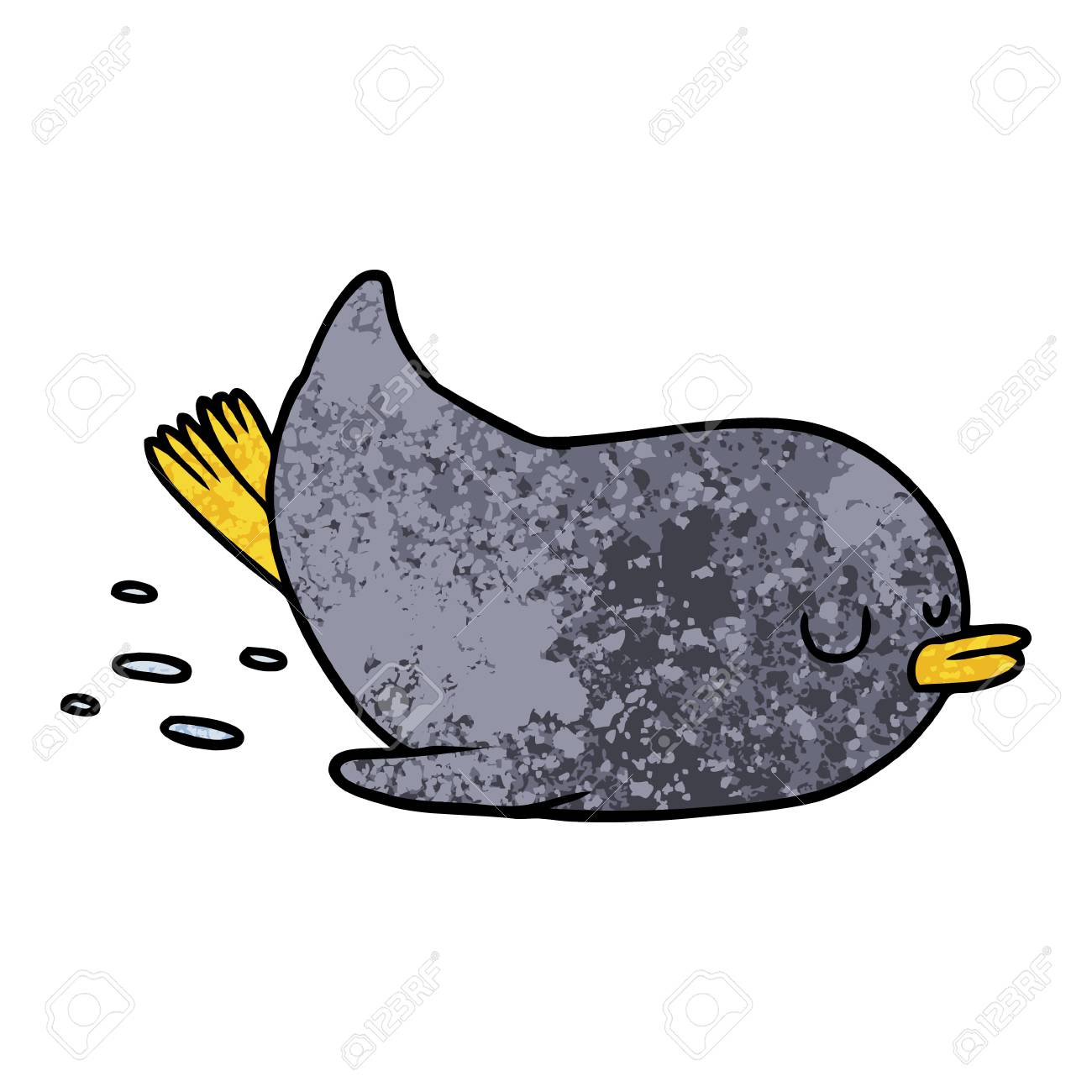 漫画スライディングペンギンのイラスト素材 ベクタ Image