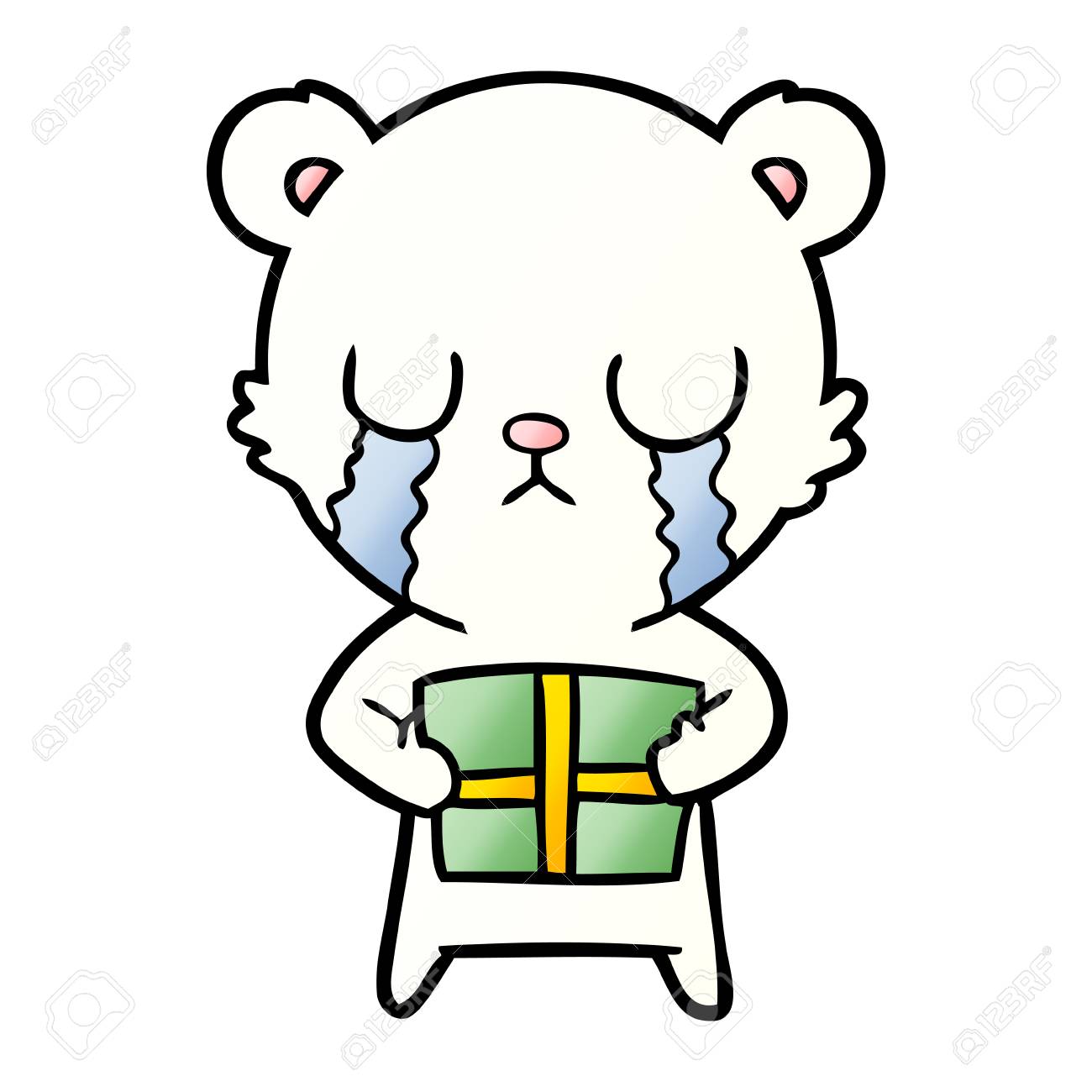 Dessin Animé Triste Petit Ours Polaire