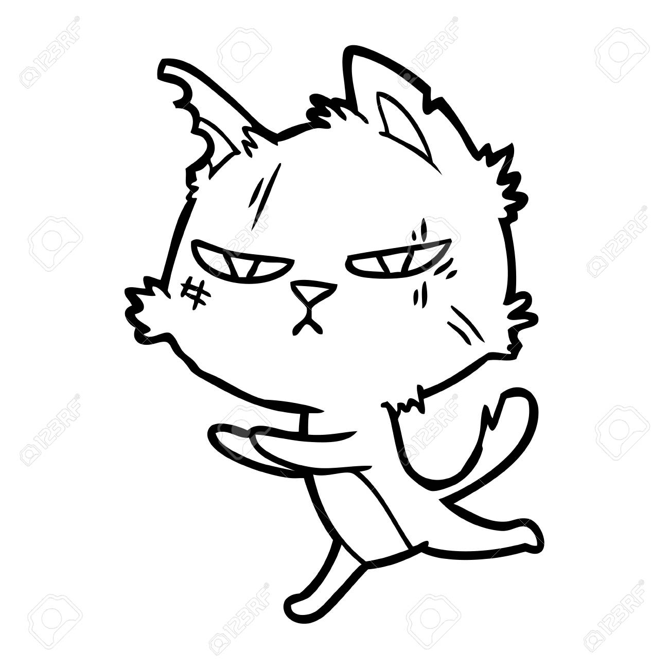 タフな漫画の猫が走っているのイラスト素材 ベクタ Image タフな漫画の猫が走っているのイラスト素材 ベクタ Image
