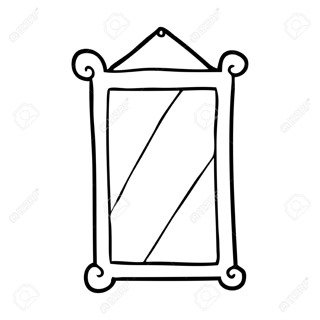 Dessin Au Trait D Un Vieux Miroir Encadre Clip Art Libres De Droits Vecteurs Et Illustration Image 9492