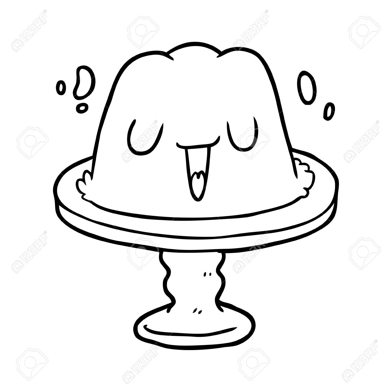 プレートのふらつきに手描きゼリー のイラスト素材 ベクタ Image