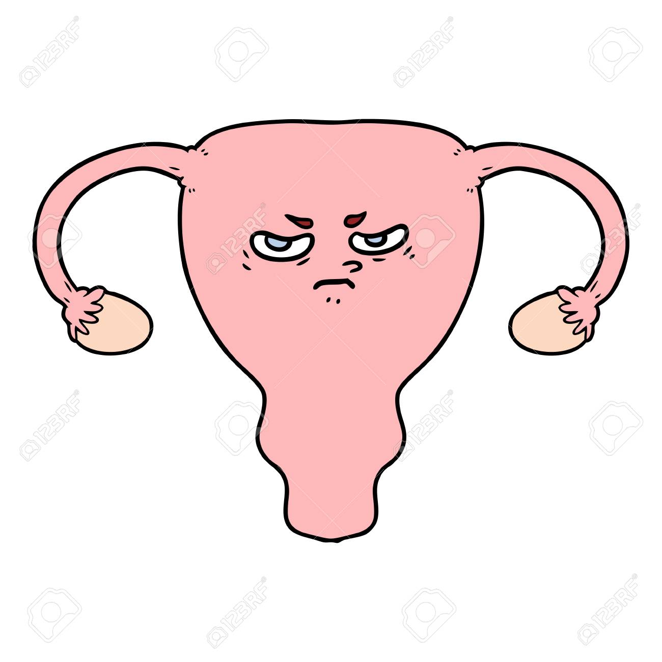 cartoon angry uterus royalty