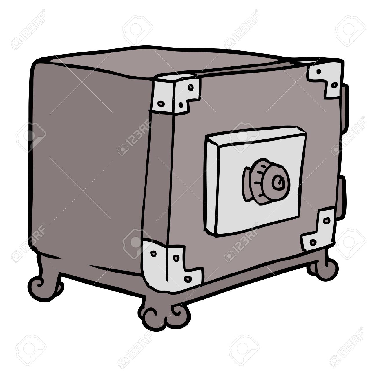 Dessin Anime Coffre Fort Traditionnel Clip Art Libres De Droits Vecteurs Et Illustration Image 94932224