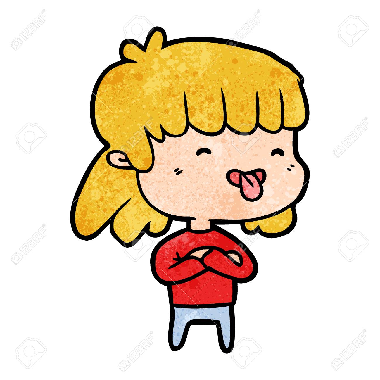 cartoon girl sticking out tongue cartoon girl sticking out tongue