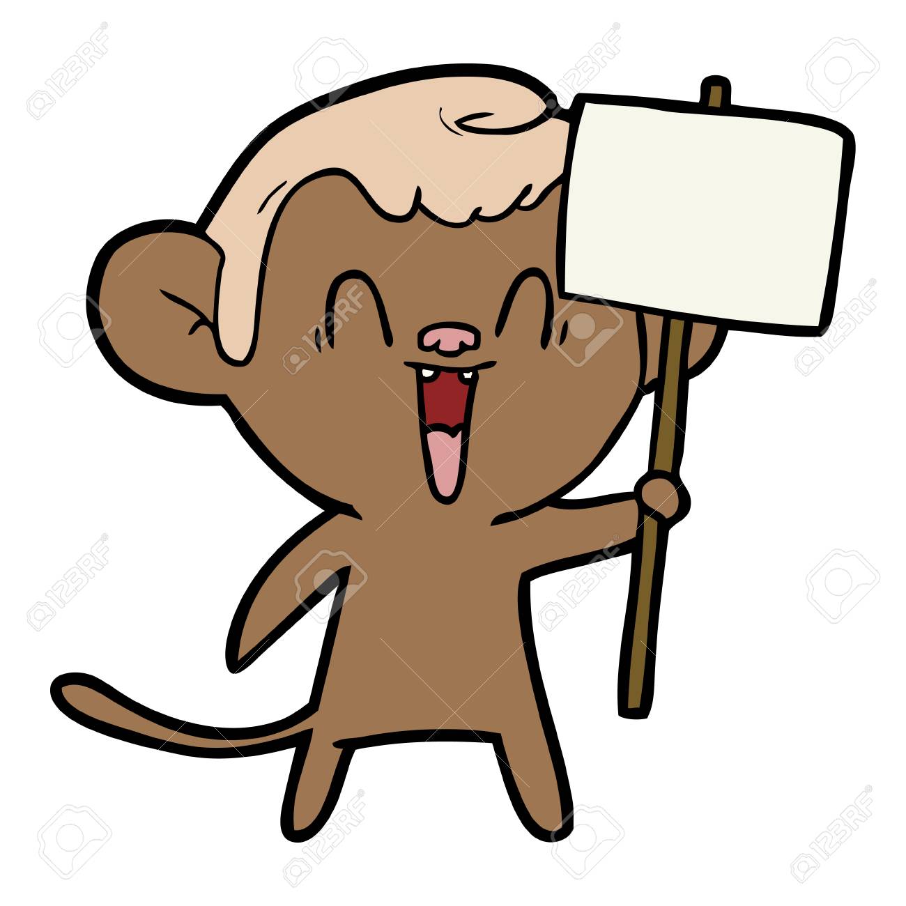 cartoon laughing monkey ロイヤリティフリークリップアート ベクター
