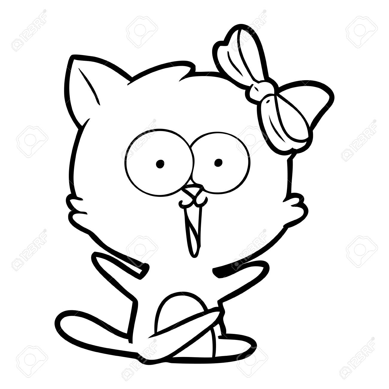 漫画は白い背景に猫のイラストに衝撃を与えました のイラスト素材 ベクタ Image