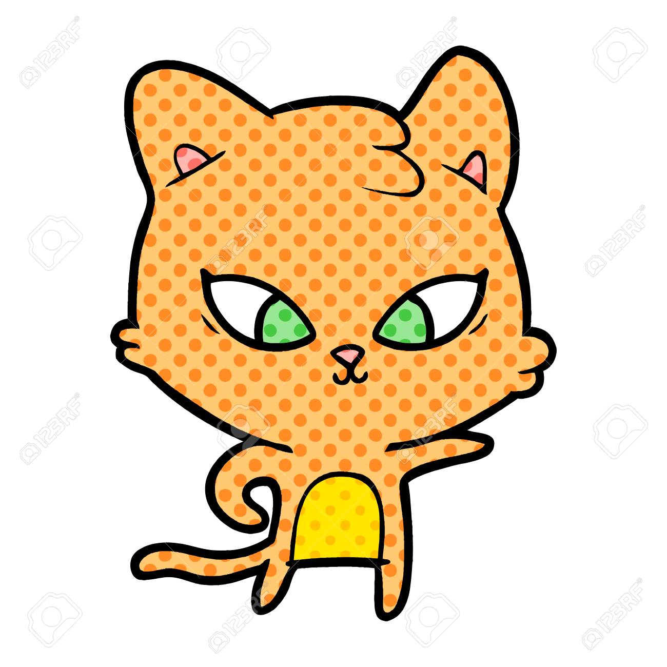 Chat Jaune Dessin Anime Mignon Aux Yeux Verts Clip Art Libres De Droits Vecteurs Et Illustration Image Chat Jaune Dessin Anime Mignon Aux Yeux Verts Clip Art Libres De Droits Vecteurs Et Illustration Image