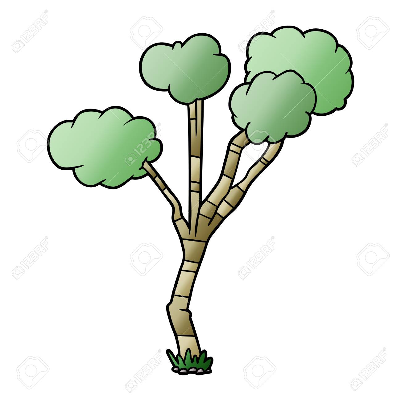 漫画のまばらな木 のイラスト素材 ベクタ Image