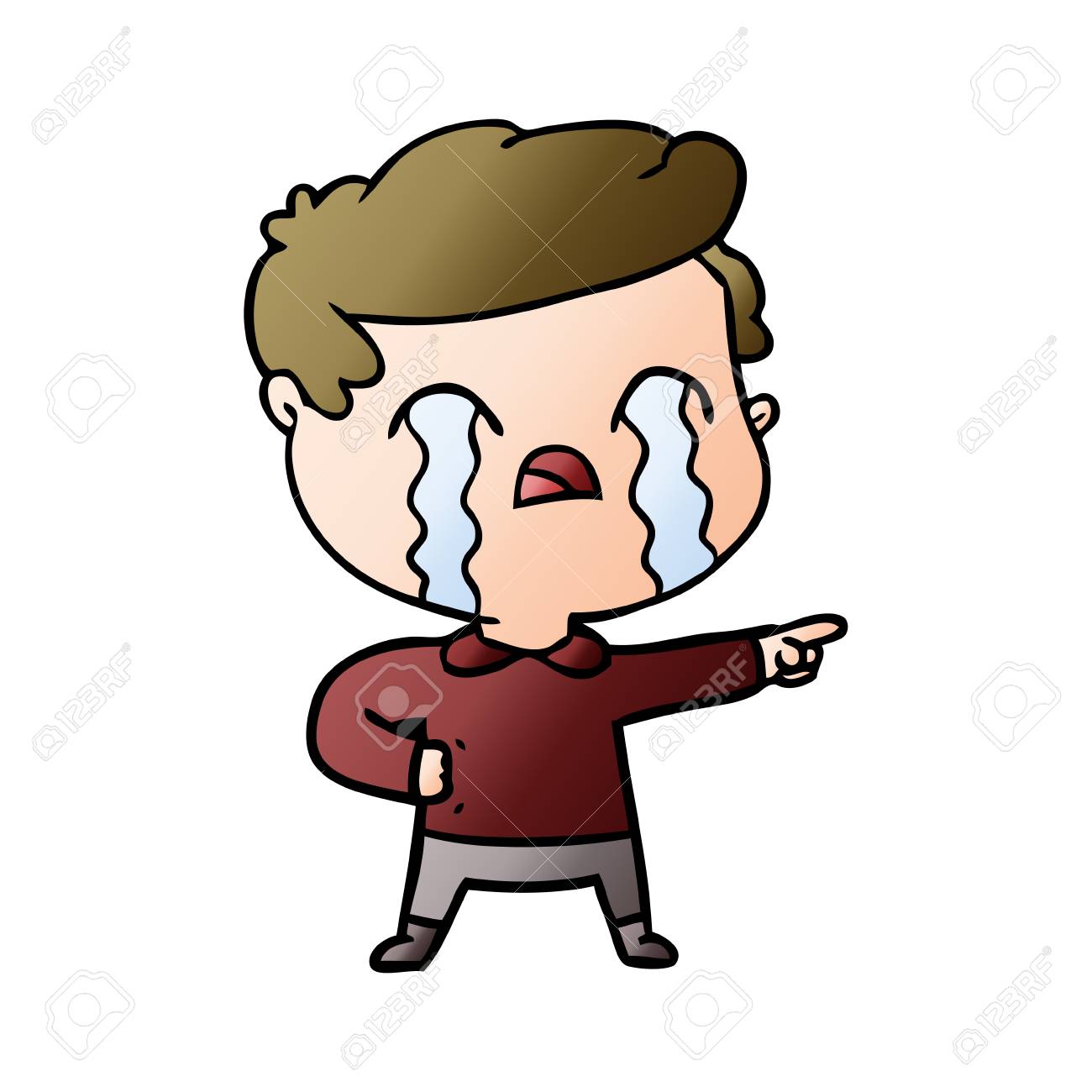 漫画の男が泣いているのイラスト素材 ベクタ Image