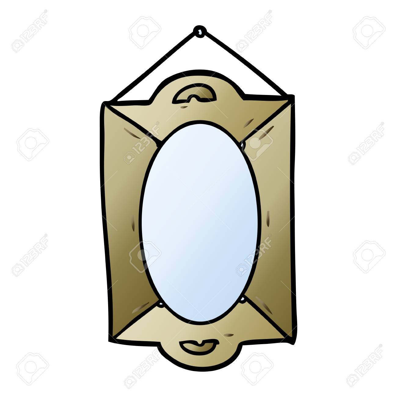 Dessin Anime Encadre Vieux Miroir Clip Art Libres De Droits Vecteurs Et Illustration Image