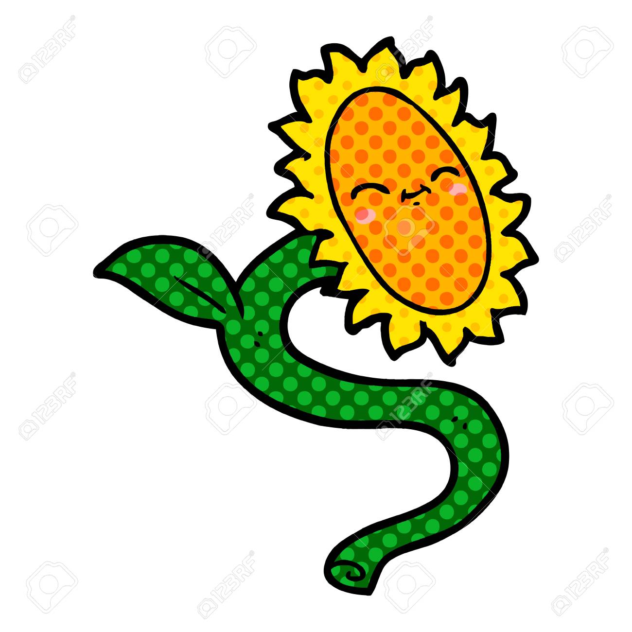 漫画ひまわりベクターイラスト のイラスト素材 ベクタ Image