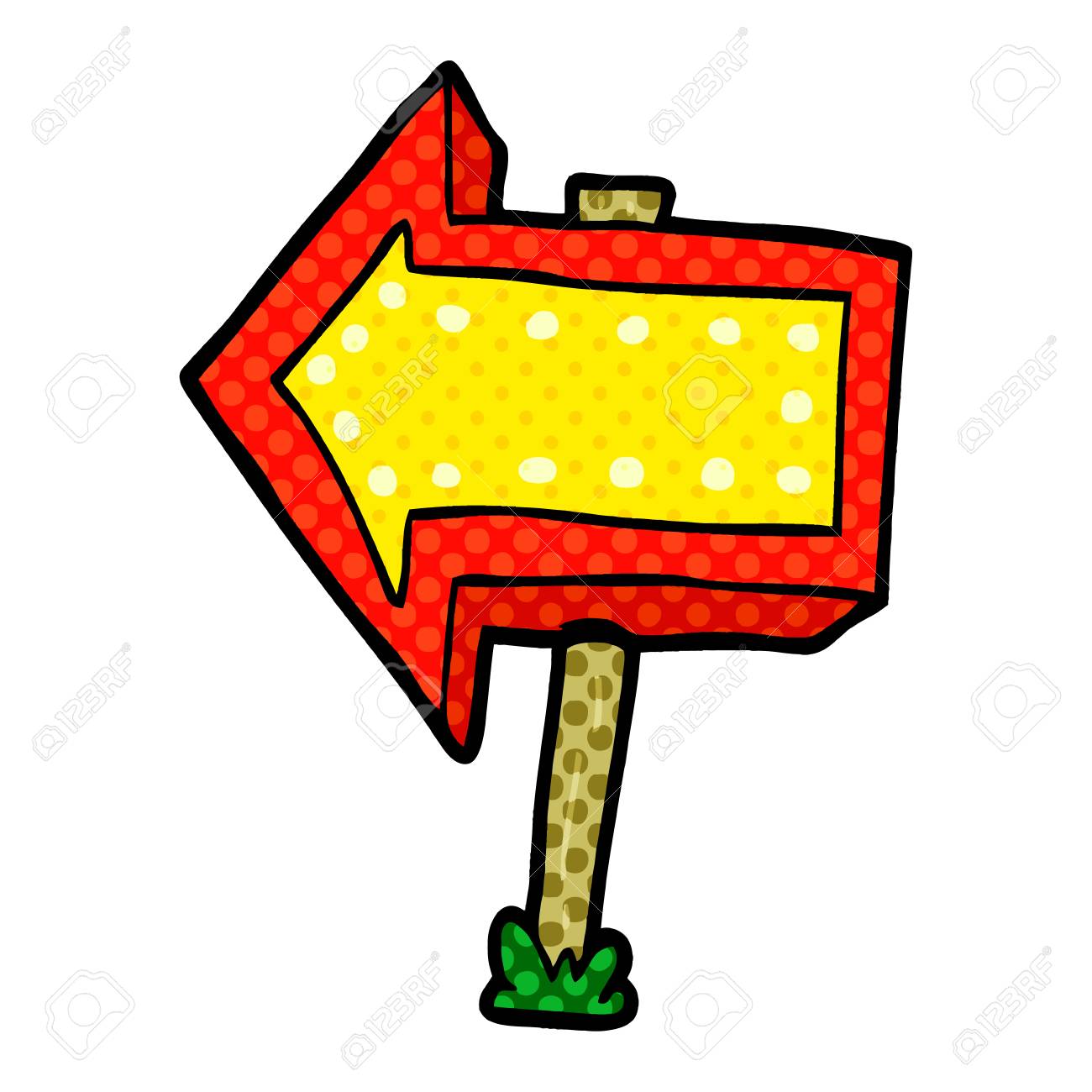 cartoon pointing arrow sign royalty free cliparts vectors and