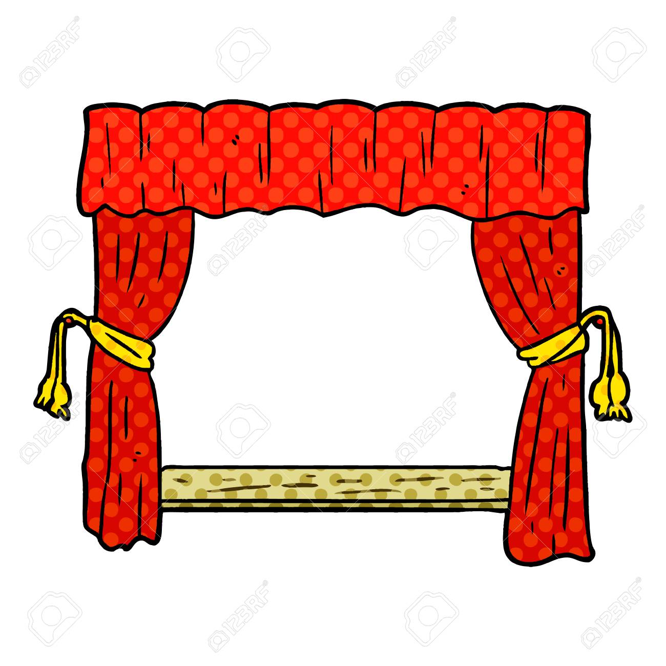 cartoon curtains opening onto stage royalty free cliparts vectors
