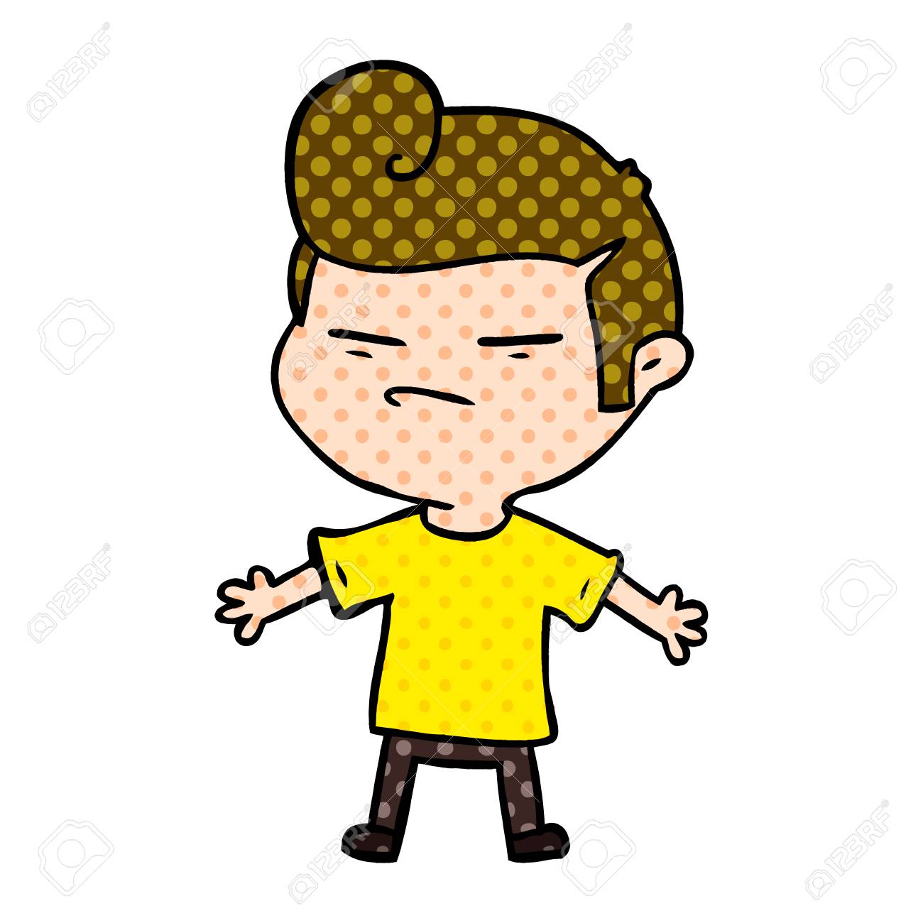 cartoon cool guy with fashion hair cut royalty free cliparts
