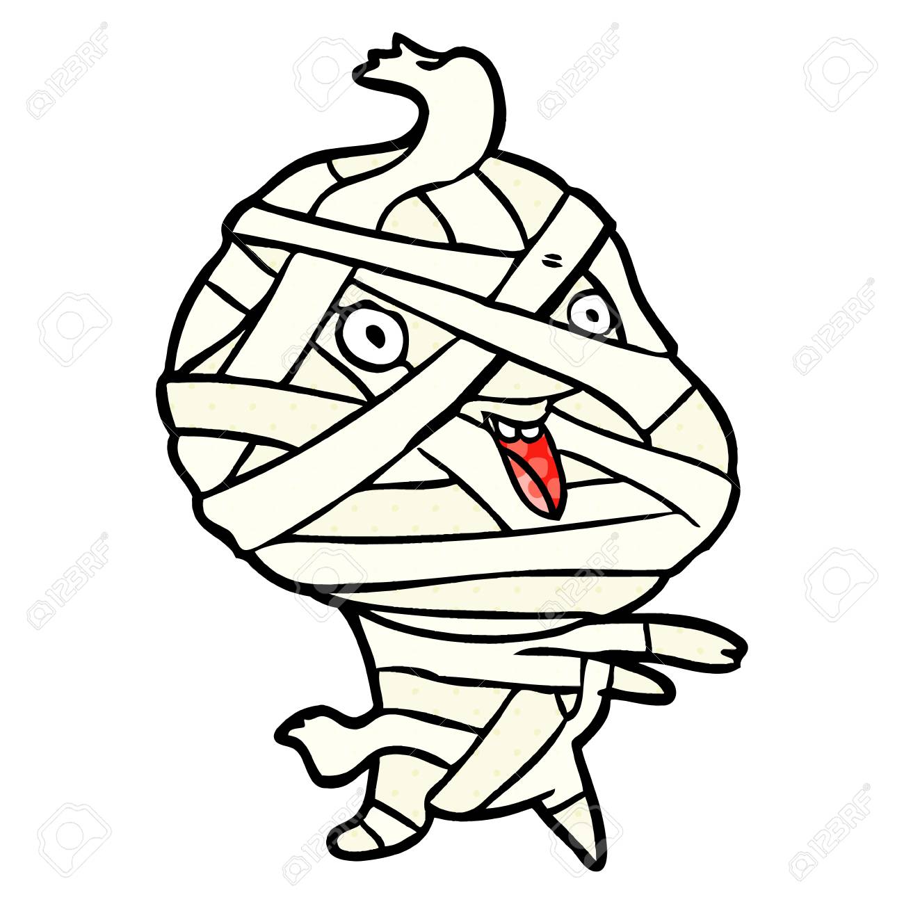 A Cute Cartoon Halloween Mummy Isolated On White Background Royalty Free Cliparts Vectors And Stock Illustration Image 95653593