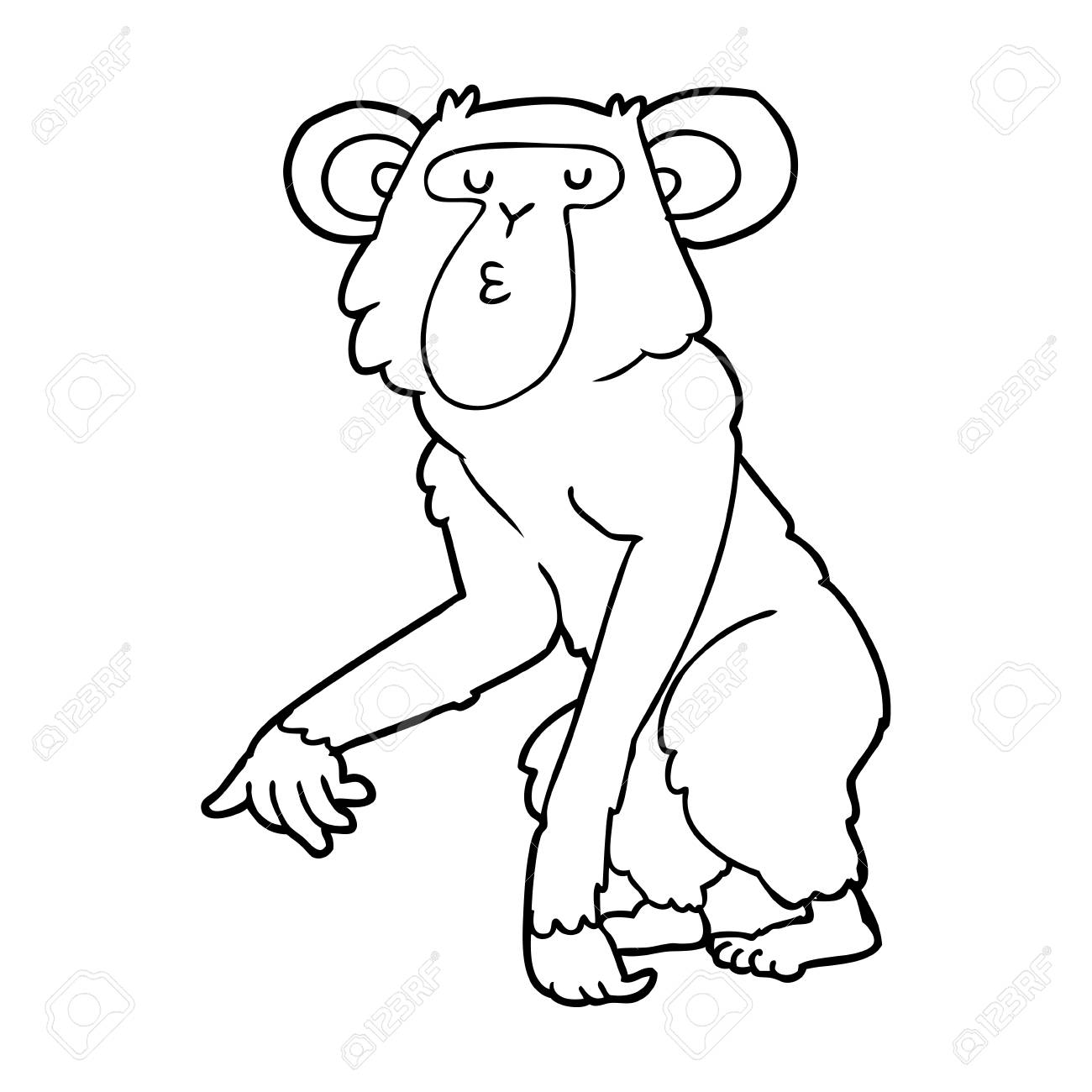 hand drawn cartoon chimpanzee royalty free cliparts vectors and