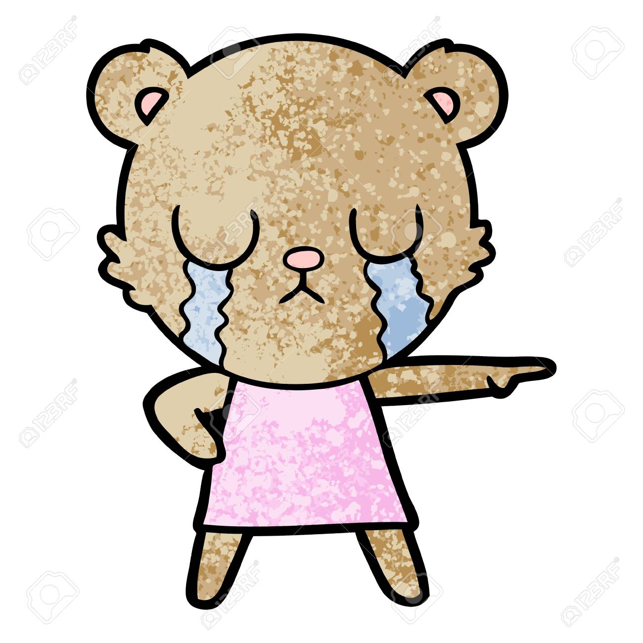 泣いているクマ漫画のキャラクターベクトルイラスト のイラスト素材 ベクタ Image