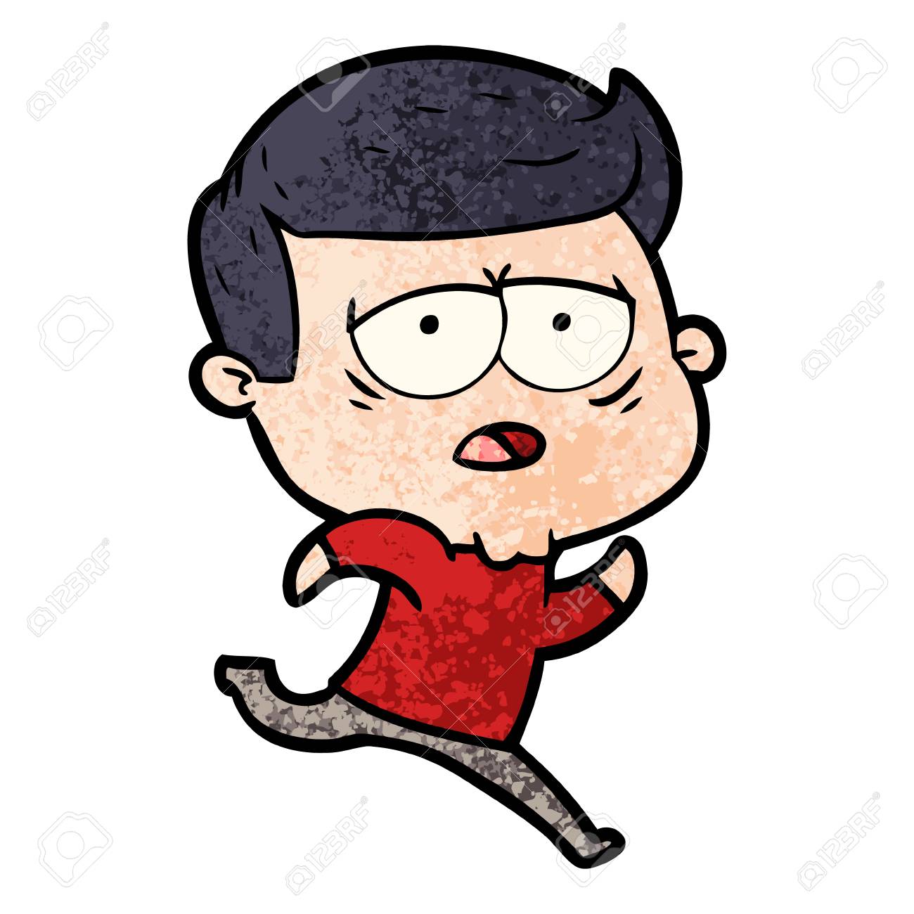 漫画の疲れた男 のイラスト素材 ベクタ Image