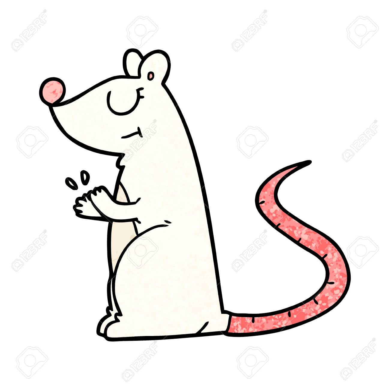 Hand Gezeichnete Karikatur Weisse Maus Lizenzfrei Nutzbare Vektorgrafiken Clip Arts Illustrationen Image