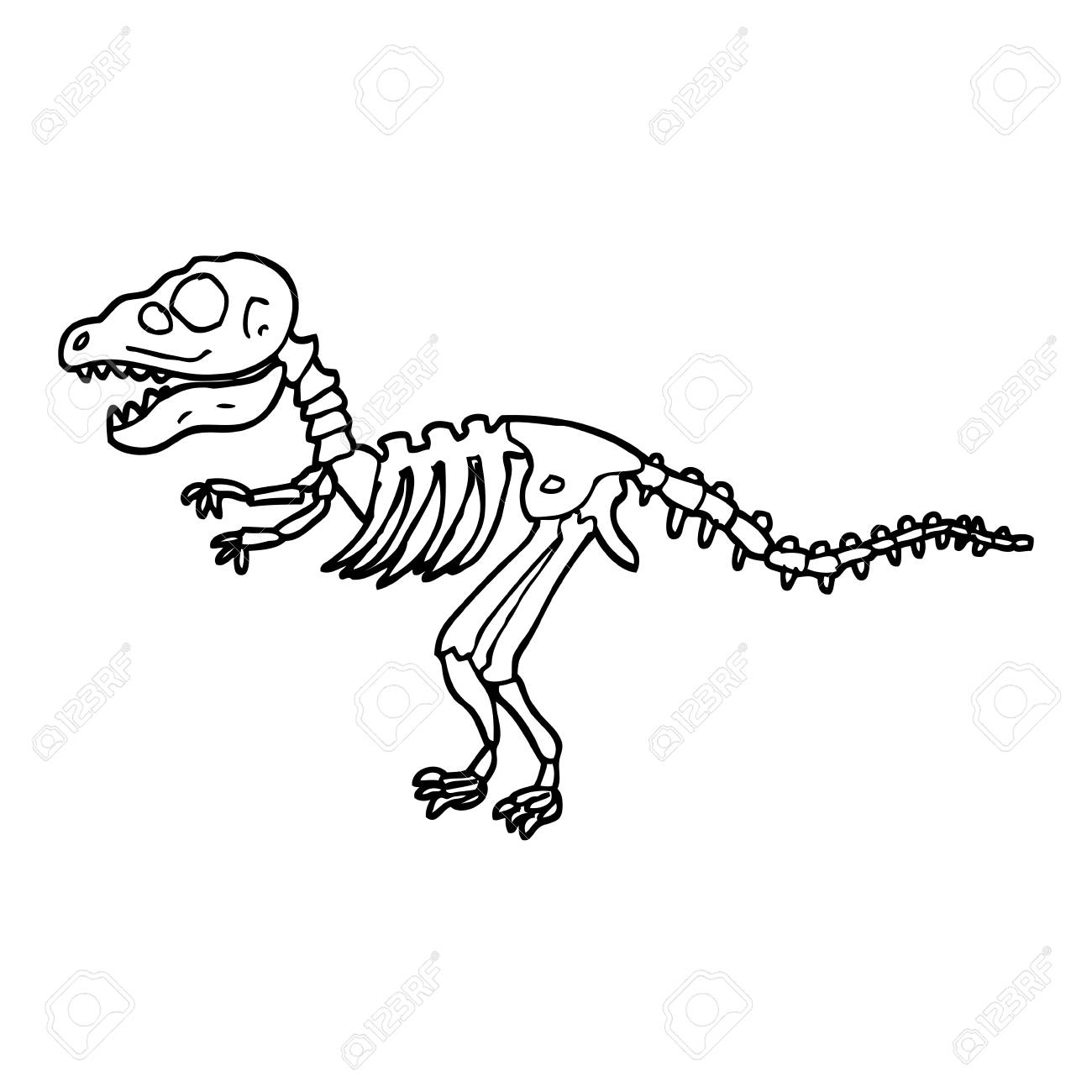Black And White Cartoon Dinosaur Bones Royalty Free Cliparts Vectors And Stock Illustration Image 110423542