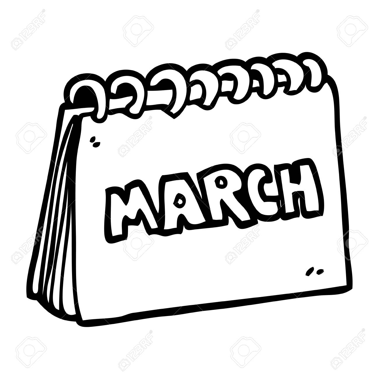 Line Drawing Cartoon Calendar Showing Month Of March Royalty Free SVG,  Cliparts, Vectors, and Stock Illustration. Image 110906964.
