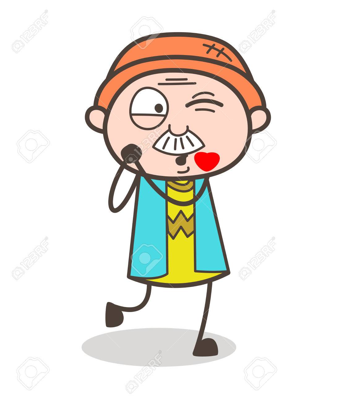 Cartoon Grossvater Kussen Gesicht Mit Blinzelnden Auge Lizenzfrei Nutzbare Vektorgrafiken Clip Arts Illustrationen Image 83658148