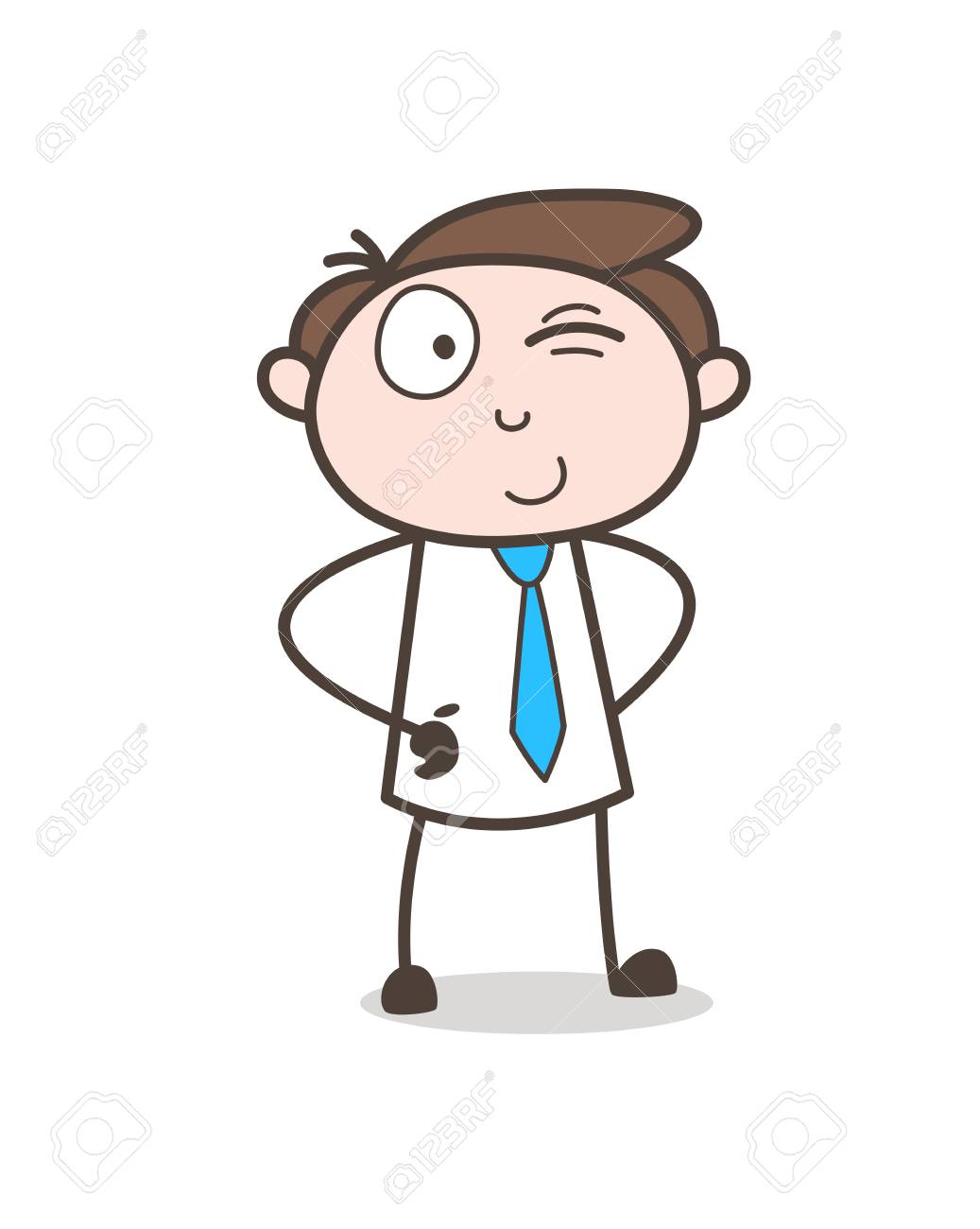 まばたき目のベクトル イラスト幸せの実業家 のイラスト素材 ベクタ Image