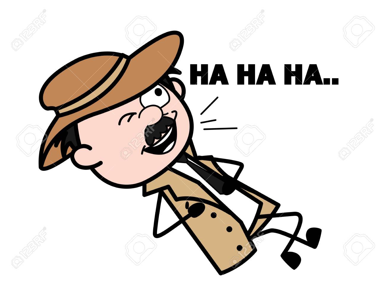 Laughing And Winking Eye - Retro Cartoon Police Agent Detective ...