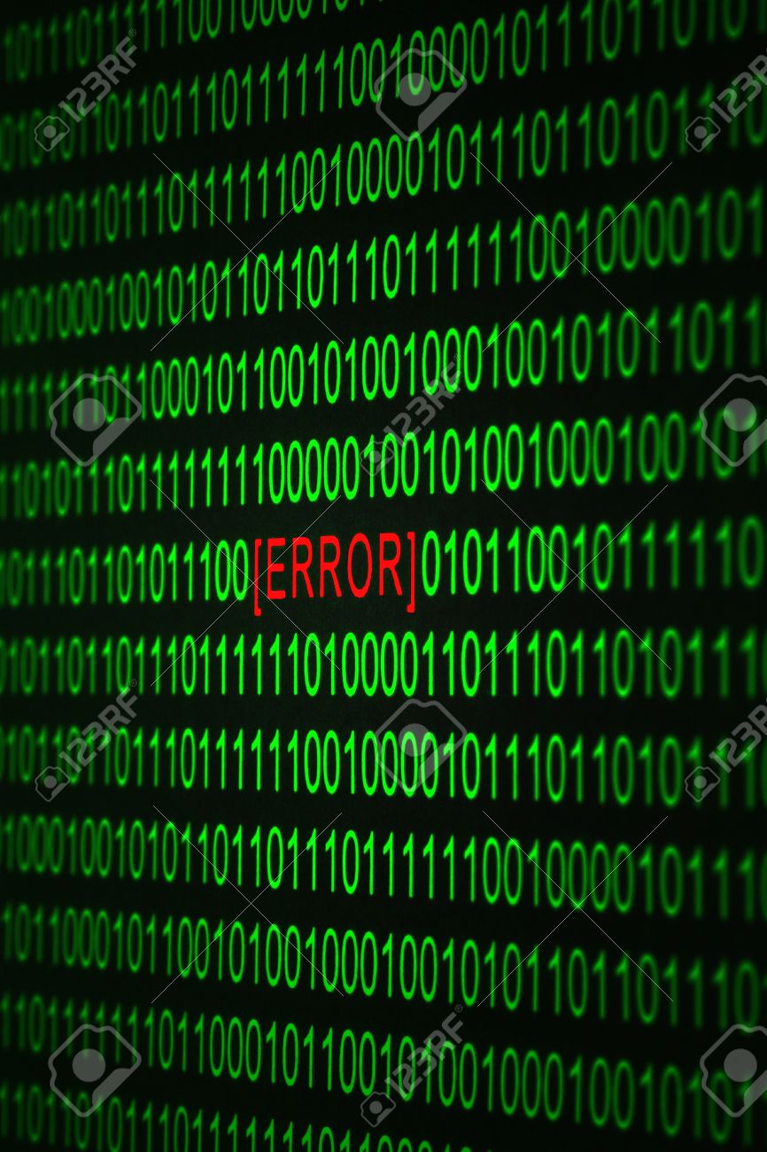 Green Binary Code On Black Background With Red Error Code And Selective Focus Stock Photo Picture And Royalty Free Image Image