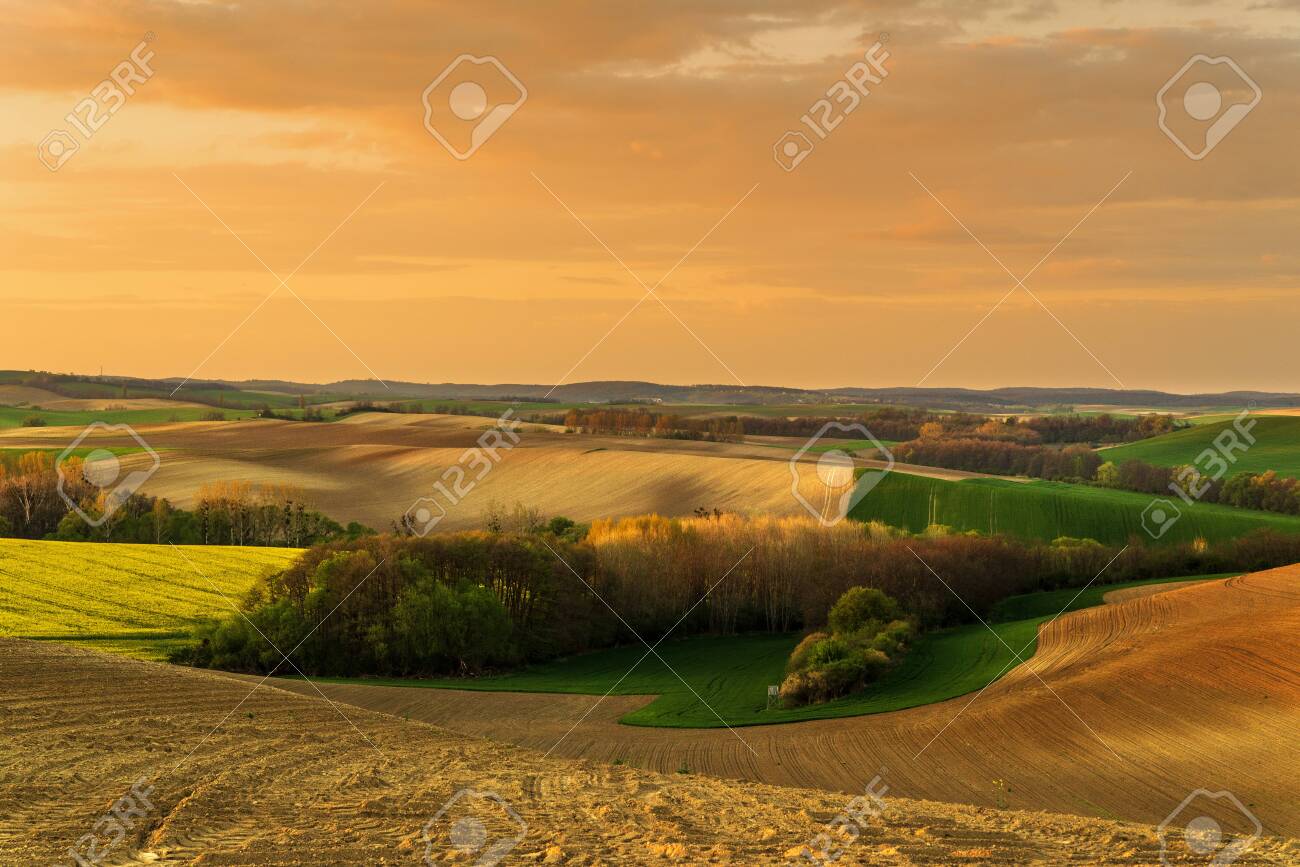 A beautiful spring landscape of the hills - 123330972 A beautiful spring landscape of the hills - 123330972