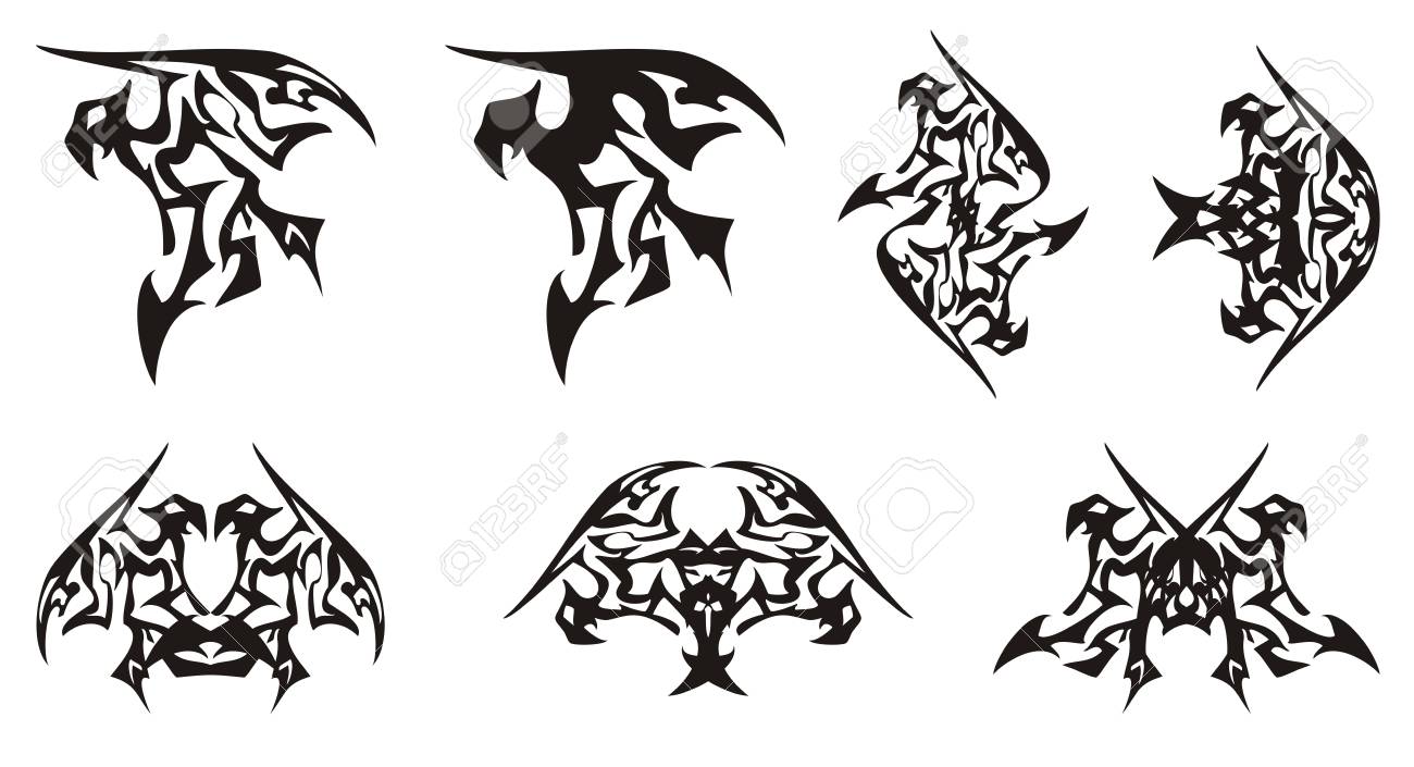 tribal eagle symbols in the dragon form eagle symbol similar