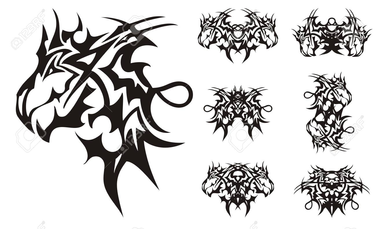 agressive peaked dragon symbols