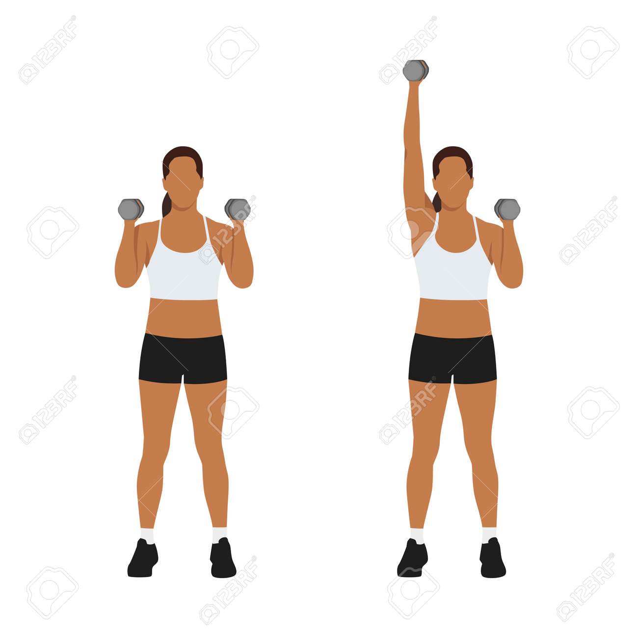 Hombro Ejercicio Press Mancuernas Press Militar Rutina De Hombros