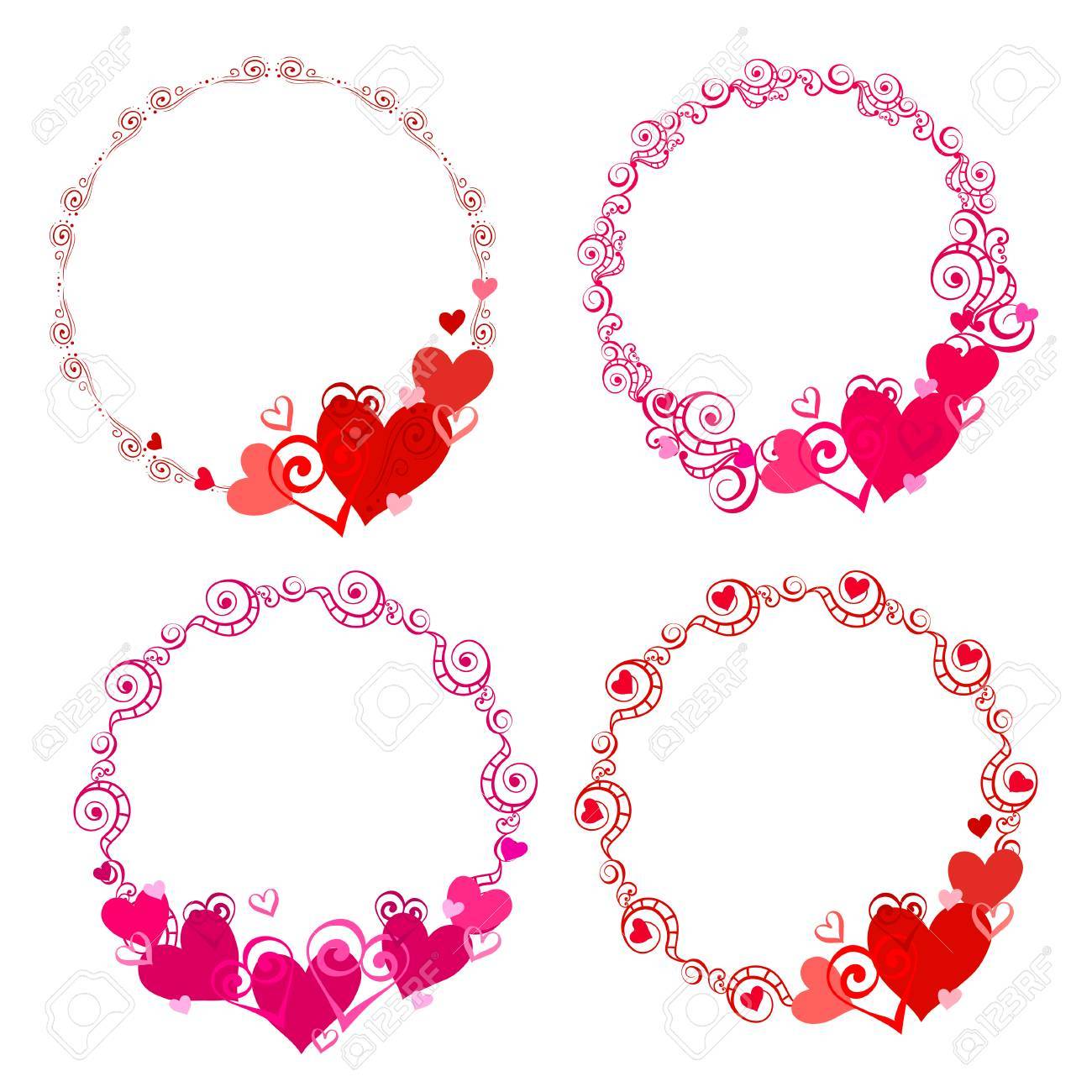 vector frames with hearts for greeting cards invitations posters picture frames with hearts