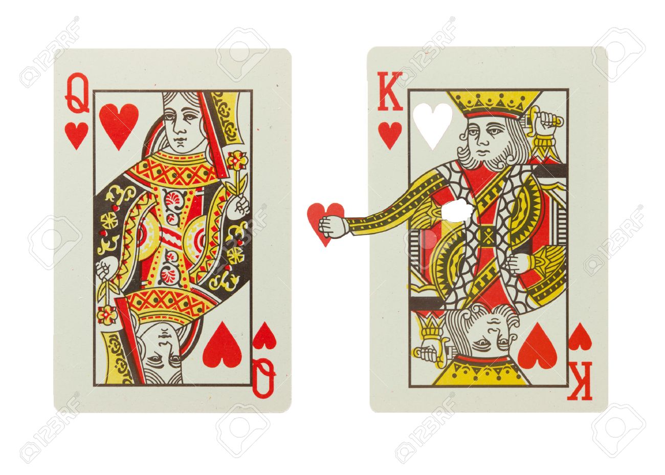 King Of Hearts Gives His Heart To The Queen Of Hearts Stock Photo