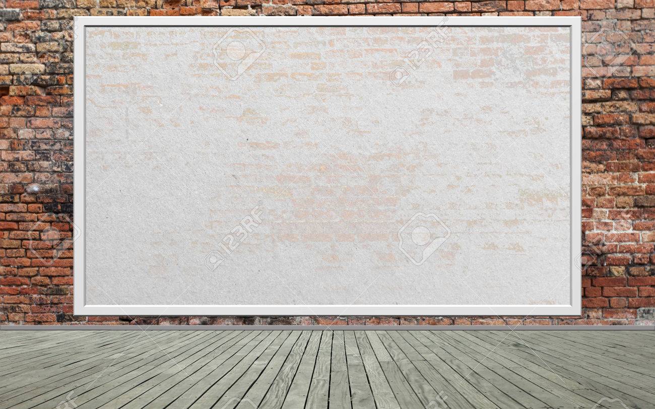 Escena De La Calle Con La Pared De Ladrillo Rojo Y Valla Vacia