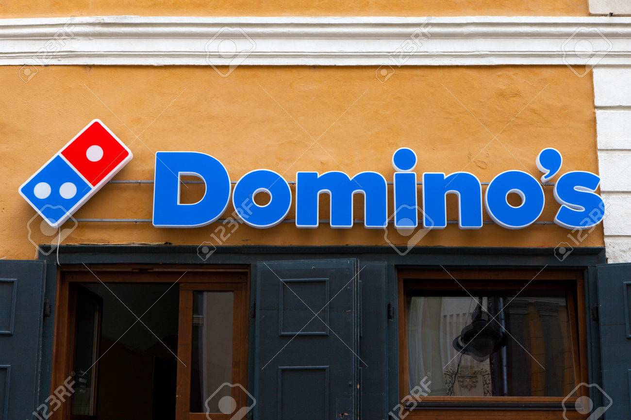 ドミノ ・ ピザのロゴ。ドミノ ・ ピザはアメリカのレストラン チェーンと国際的なフランチャイズ ピザ配信株式会社ミシガン州、アメリカ合衆国に本社を置くです。の写真素材・画像素材  Image 56848426