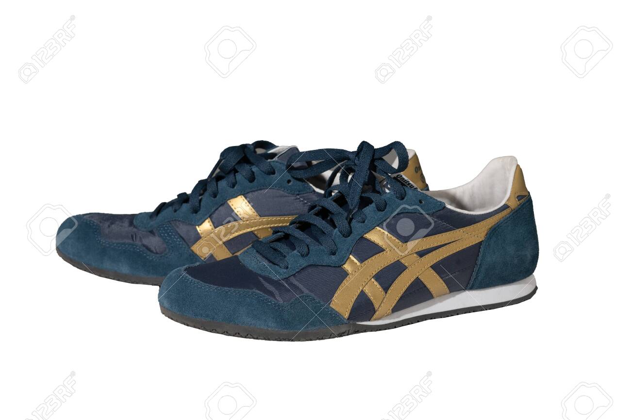 onitsuka tiger blue and gold