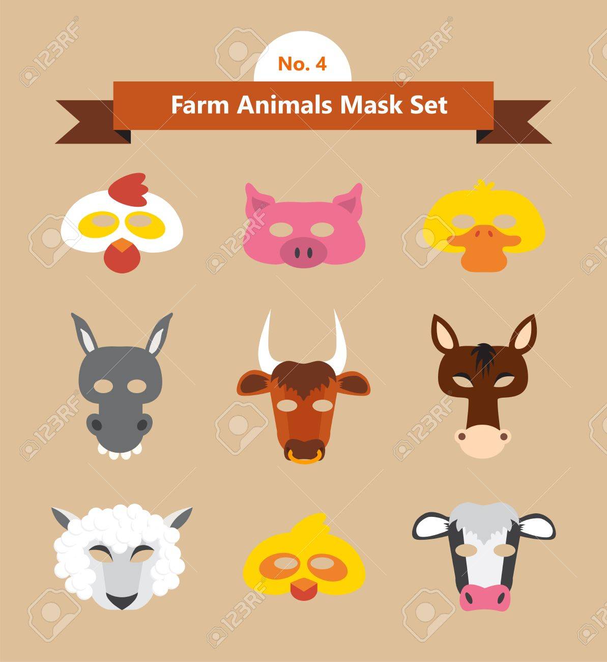 コスチューム パーティーの動物のマスクを設定します のイラスト素材 ベクタ Image