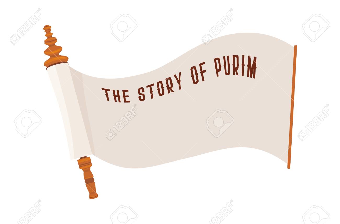 the story of purim jewish ancient scroll banner template