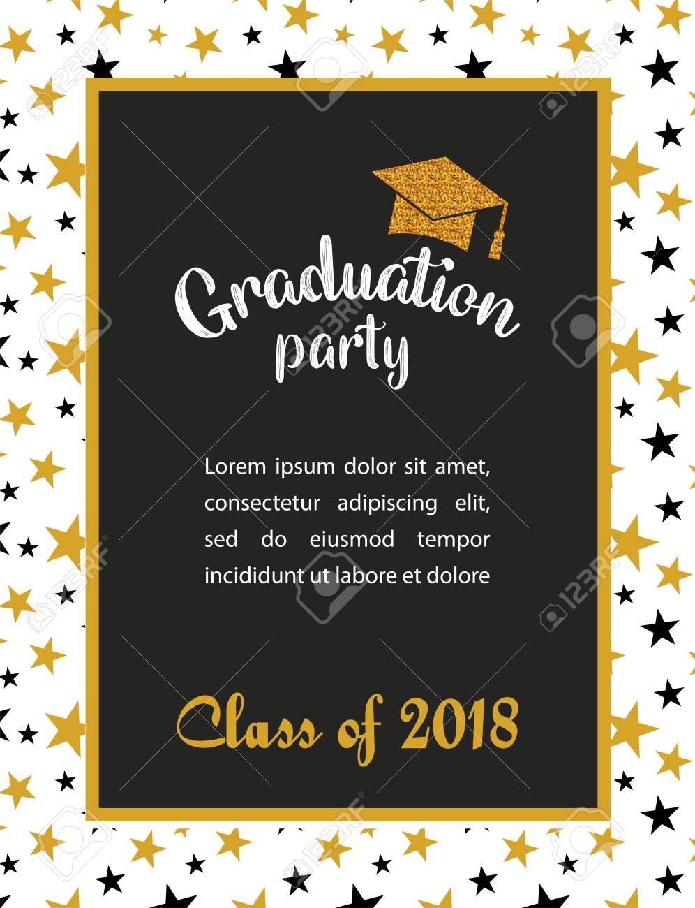 graduation class of 2018 greeting card and invitation template graduation party invitation template