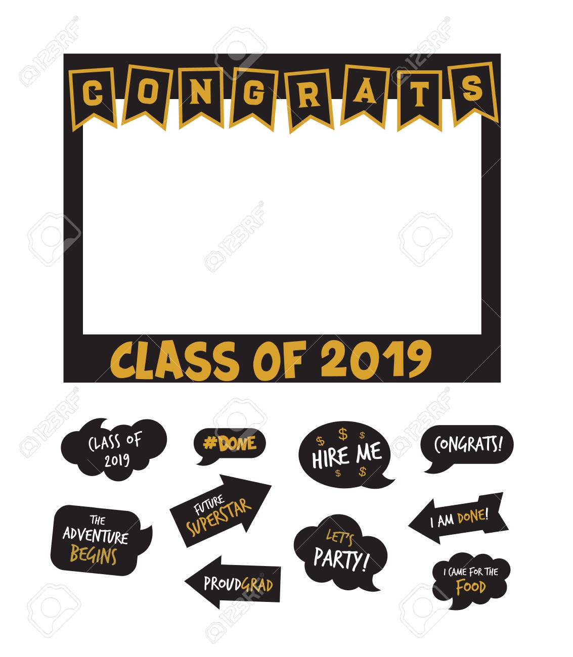 graduation-party-vector-design-elements-and-photo-booth-props-vector-royalty-free-svg-cliparts-vectors-and-stock-illustration-image-126878419
