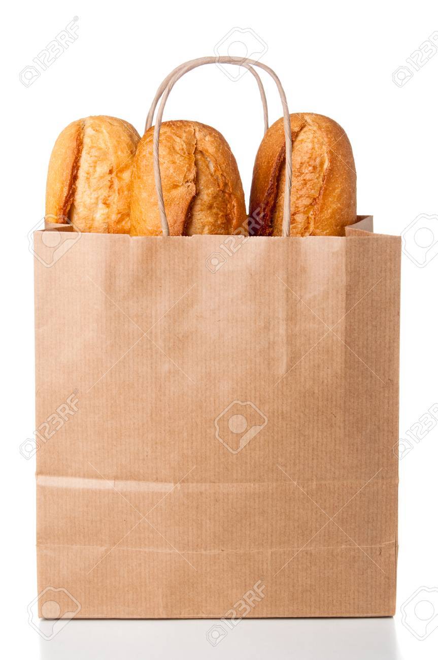 white paper bread bolsas