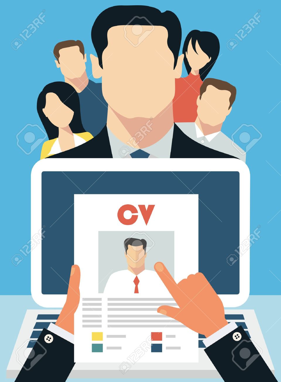 job interview concept with business cv resume royalty free cliparts