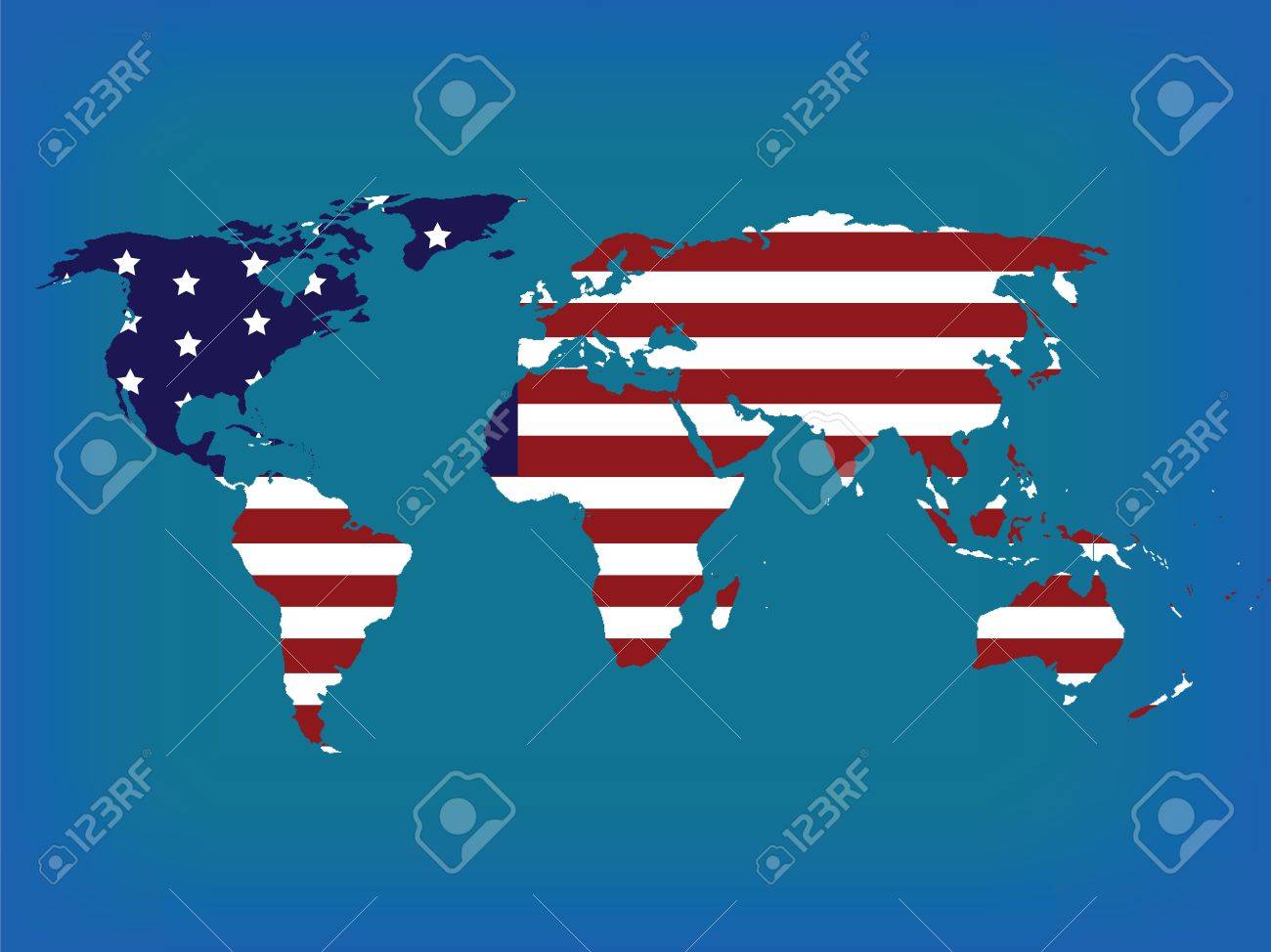 world map with american flag hi resolution illustration stock photo