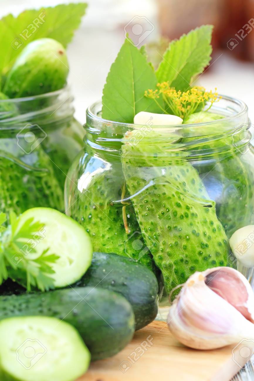 自家製ピクルスを準備しています キュウリのピクルスを維持します