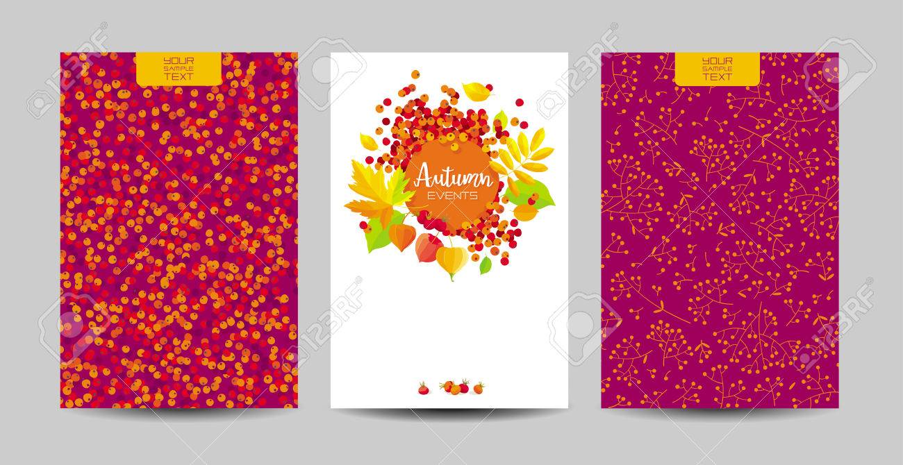 vector set of the autumn foliage backgrounds for wedding decoration
