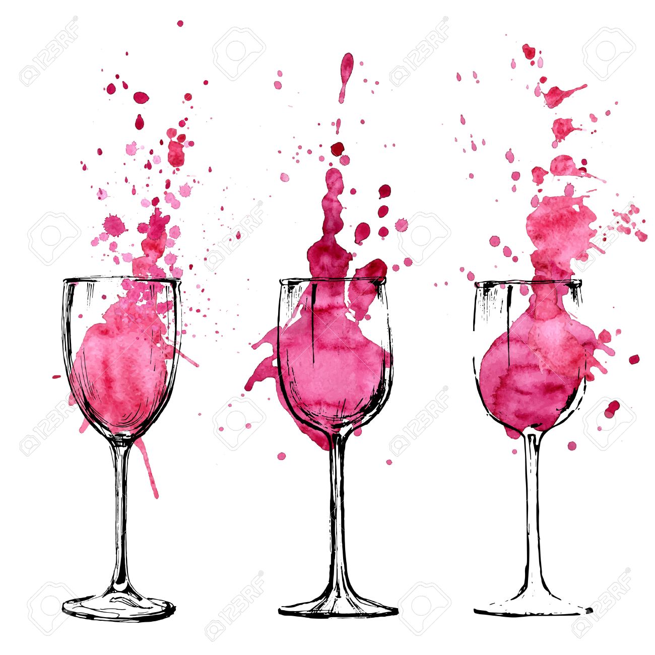Wine illustration - sketch and art style - 39288466 Wine illustration - sketch and art style - 39288466