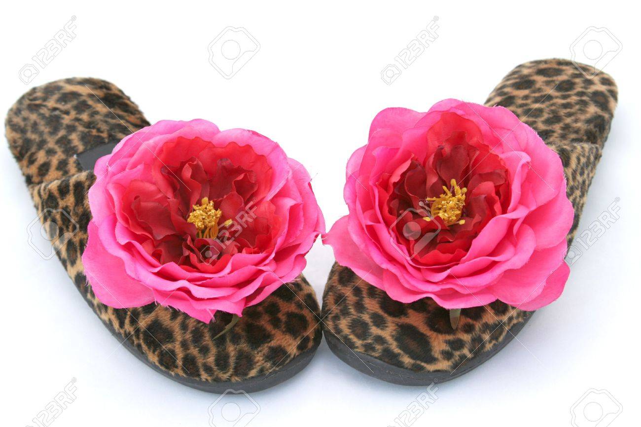 leopard bedroom slippers