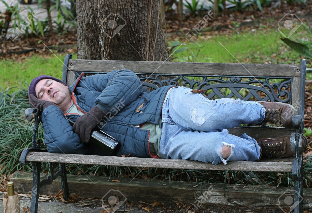 Homeless Guy Sleeping